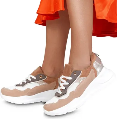 Produktbild von Damen Schuhe Plateau Sneaker Damenschuhe Freizeitschuhe Turnschuhe Farini Braun Gr.37