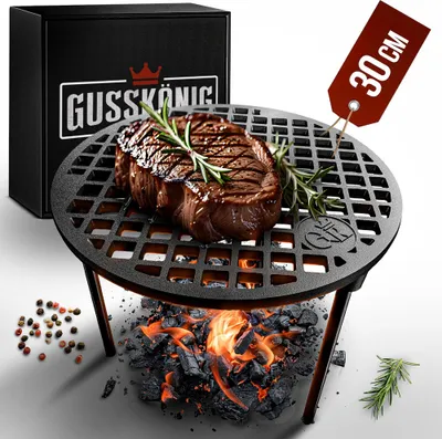 Produktbild von Gusskönig Grillrost 30 cm mit 3 abnehmbaren Beinen