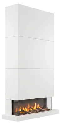 Productafbeelding van Xaralyn Elektrische wandkachel - Model 120XLW - wit hout - 1400 Watt verwarming - met afstandsbediening - elektrische kachel met 3 zijden - decoratieve kachel