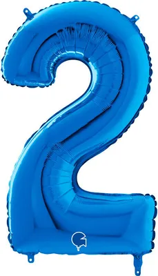 Image de Ballon numéro 2 bleu, 66 cm Grabo