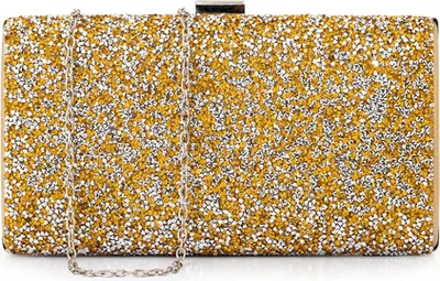 Produktbild von Gold Damen Strass Abend Clutch Tasche Hochzeit Geldbörse Braut Prom Handtasche Partytasche
