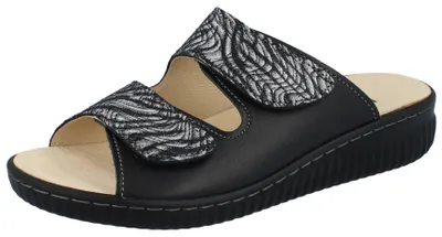 Immagine prodotto di LONGO muli da donna in pelle liscia stampata argento nero : 40 Numero di scarpe: 40