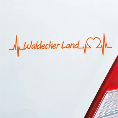 Produktbild von Auto Aufkleber Waldecker Land Puls Herzschlag mit Ferien Region Motiv 19x4 cm Orange Sticker Heckscheibenaufkleber