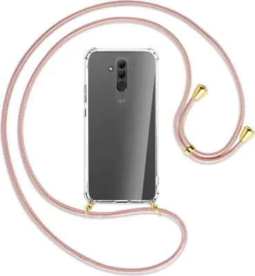 Produktbild von Handykette Backcover-Schutzhülle mit Band (Metall goldfarben) für Huawei Mate 20 lite - roségold