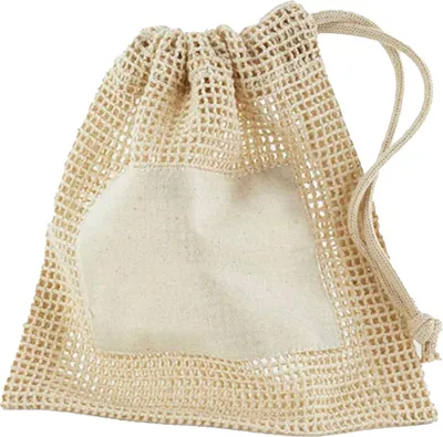 Produktbild von Westford Mill - Turnbeutel, Netzmaterial BC7042 (XS) (Natürlich)