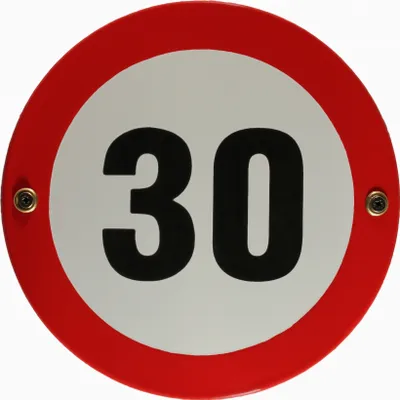 Produktbild von Emaille Schild Tempo 30 Verkehrszeichen Verkehrsschild Geburtstagsschild Emailleschild Verbotsschild