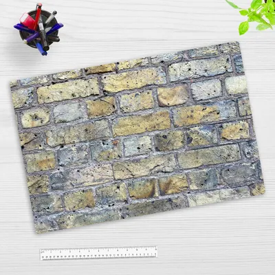 Produktbild von Schreibtischunterlage für Kinder und Erwachsene - Mauerwerk grau-beige - 60 x 40 cm - premium Vinyl - Germany