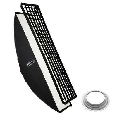 Produktbild von Walimex pro Essential Striplight Softbox 40 x 180 cm + Hensel EH Adapter, Lichtformer 360°, einfacher Aufbau, inkl. Grid, Bowens Adapter, Transporttasche, ideal für Produkt- und Peoplefotografie