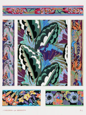 Image de Affiche 30 x 40 cm Fleurs Art déco v.4, Bénédictus Vintage pour le salon