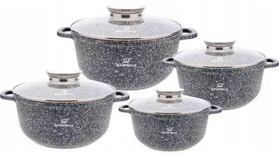 Image de Ensemble de casseroles de 8 pièces - Ensemble de casseroles - Ensemble de cuisine - Ustensiles de cuisine - Ensemble de casseroles complet - Compatible avec les plaques à induction