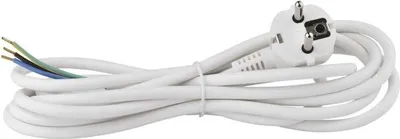 Produktbild von 2m Netzkabel gewinkelt Stromkabel mit offenes Ende 3 x 0,75mm² weiß 10A