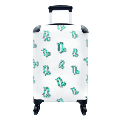 Produktbild von MuchoWow® Koffer Handgepäck Trolley Rollkoffer Kleine Reisekoffer mit 4 Rollen - Steinbock - Gestaltung - Astrologie - Cabin Size < 55x40x23 cm & 55x40x20 cm - Fotokoffer - Kabinenkoffer - Boardgepäck - Reise-Box - Reisekoffer - Reisegepäck - Koffer mit Bild - Trolley für Kinder