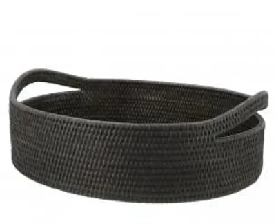 Immagine prodotto di H&H Cesto Ovale In Rattan Nero Cm 46X38Xh15