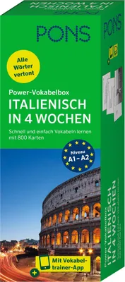 Produktbild von PONS Power-Vokabelbox Italienisch in 4 Wochen