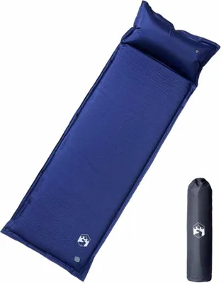 Image de Matelas de camping autogonflant oreiller 1 personne bleu marine