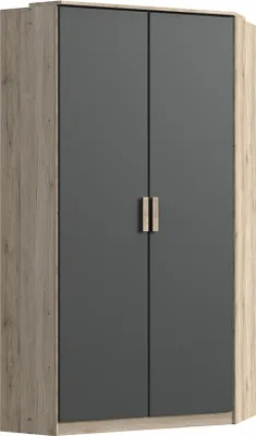 Produktbild von Eckkleiderschrank 2-türig in Eiche mit graphit CANTON-43