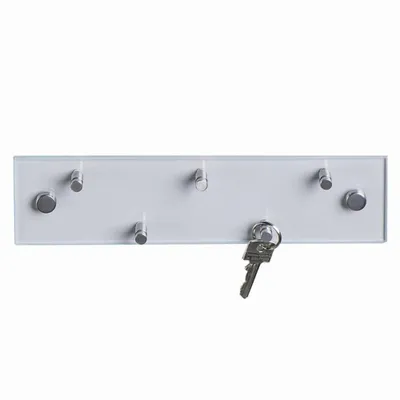Produktbild von Zeller-Presente Schlüsselbord Glas/Edelstahl 30 x 7,5 cm, mit 5 Haken