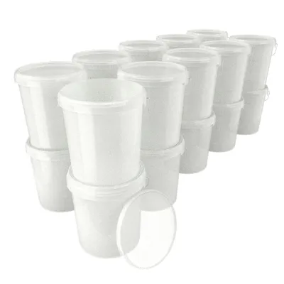 Produktbild von Eimer mit Deckel 16 L | Vorratseimer | Lebensmittelecht Transparent | PP | 20 Stück