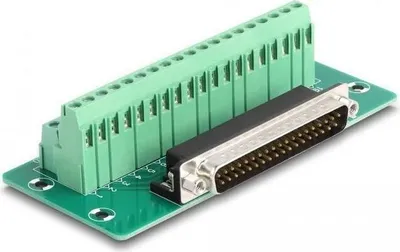 Produktbild von DeLOCK D-Sub 37 Pin Stecker zu Terminalblock für Hutschiene, 51 mm, 30 mm, 116 mm, China
