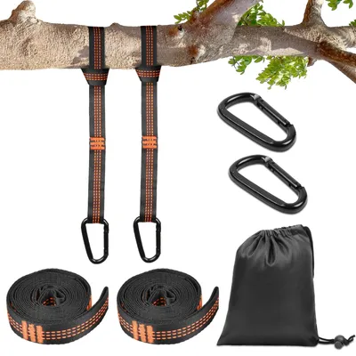 Productafbeelding van Schommelbevestiging - Hangmatbevestiging - Ophangset - 2 x 2 m - Tot 300 kg - Oranje