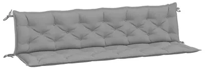 Produktbild von Auflage für Hollywoodschaukel Set Sitzkissen und Rückenlehne für 2-Sitzer 3-Sitzer und 4-Sitzer Gartenbank aus Polyester mit Bindebändern Grau 150 cm
