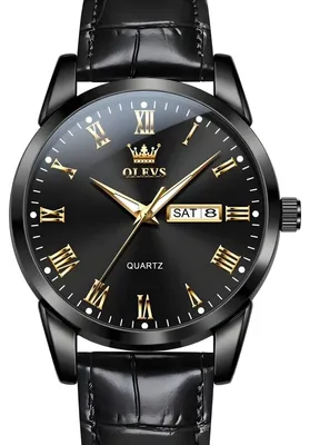 Zdjęcie produktu dla Elegancki Zegarek Męski OLEVS VT-41427 Czarny/Złoty - Idealny na Każdą Okazję KP41427