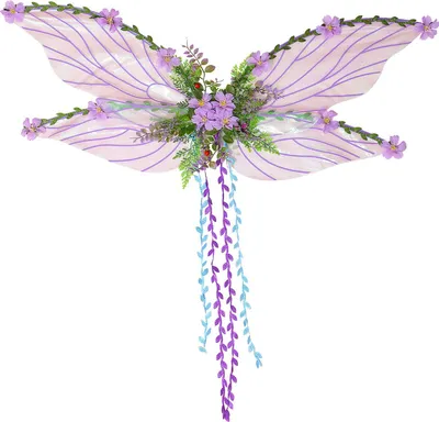 Produktbild von Libellenflügel für Frauen, Halloween-Feenflügel-Kostüm mit Blumen, Blättern und Ranken, Prinzessin, Engel, Elfe, Cosplay, Verkleidungszubehör für Festivalpartys