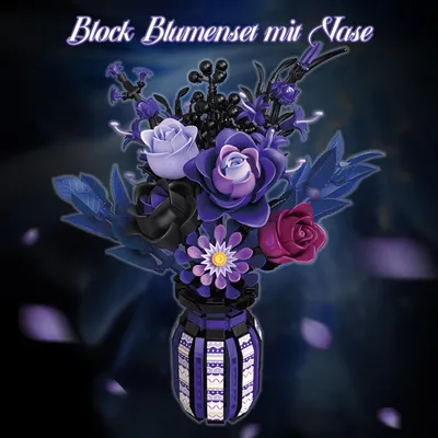 Produktbild von Flowers Bouquet Building Set, Rosenstrauß-Bausatz, Rosen bouquet Set Spielbausteine