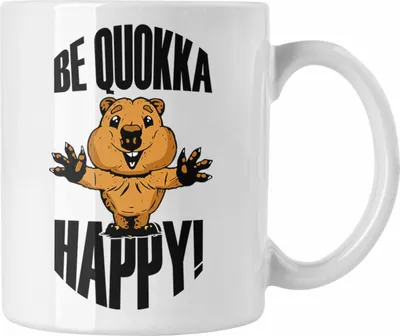 Produktbild von Trendation -  Lustige Tasse Quokka-Motiv Geschenk für Quokka Liebhaber Be Quokka Happy (Weiß)