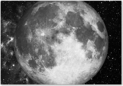 Imagen del producto de Tulup® - Cuadro sobre lienzo - 100x70 cm - Arte para la pared - Impresiones sobre lienzo - Impresión sobre lienzo - Espacio exterior y ciencia ficción - Blanco y - Luna
