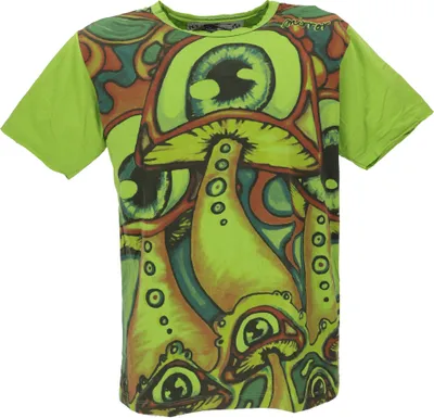 Image de T-shirt Mirror - Mushroom/vert, homme, coton, taille : L