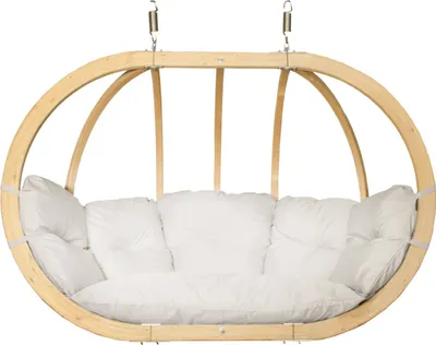 Produktbild von KONSIMO Hölzerner Hängesessel für zwei Personen "CALLISTO", beige, Hölz, Modern Design, 175x120x82 cm