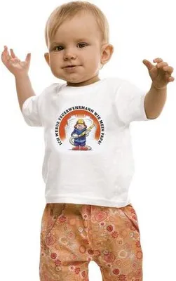 Produktbild von Kinder T-Shirt mit Print - Ich werde Feuerwehrmann wie mein Papa - 08117 - weiß - Gr. 86-164 Größe - 98/104