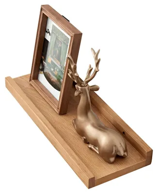 Zdjęcie produktu dla Półka wisząca z drewna dębowego, listwa na zdjęcia 40 cm, solidna półka ścienna 40 x 10 cm