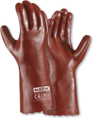 Productafbeelding van 12 paar PVC-handschoenen, donkerbruin, maat 10