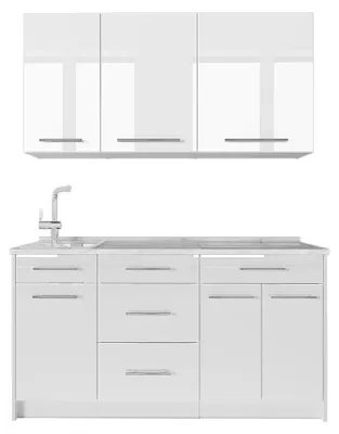 Obrázek produktu pro Jednotková kuchyně Vicco Fame-Line Bílá vysoký lesk/Bílá 150 cm bez pracovní desky, Model 64830