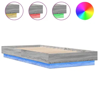 Produktbild von vidaXL Bettgestell LED Grau Sonoma-Eiche 100x200 cm