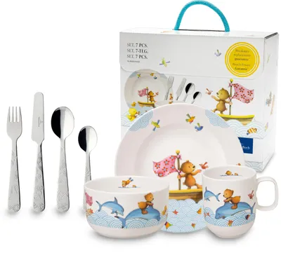 Produktbild von Villeroy & Boch - Happy as a Bear Set mit Kinderbesteck und Kindergeschirr 7 tei