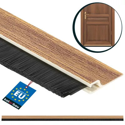 Obrázok produktu pre KOTARBAU® Kefové tesnenie 100 cm borovica Samolepiace tesnenie dverí Tesniaci pás Vylučovač prievanu Kefa na dvere Pásová kefa Tesnenie dverí na podlahu