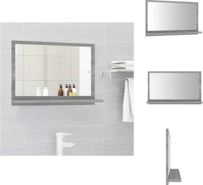 Produktbild von vidaXL Badspiegel Grau Sonoma 60x10,5x37 cm Holzwerkstoff -  Badezimmerwaschtische