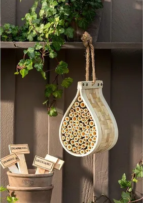 Immagine prodotto di Albergo per insetti in materiale naturale, 21x12x12,5 cm, per api e farfalle