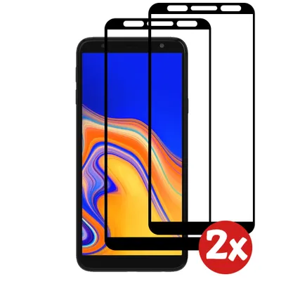 Produktbild von Displayschutzfolie passend für Samsung  Galaxy J6 Plus 2018 - Full Cover Tempered Glass mit rundem Rand - Tempered  Glass mit abgerundeten Ecken - 2-Pack