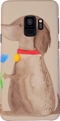 Produktbild von Mr. & Mrs. Panda Samsung Galaxy S9 Handyhülle Hund Blume - Hundeglück - Geschenk, Cover, Hundeliebe, Frauchen, Sprüche, Handy Case, Schutzhülle, Hunde, Smartphone Hülle