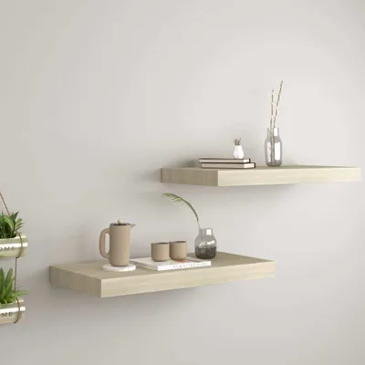 Produktbild von vidaXL Schwebende Wandregale 2 Stk. Eichefarben 50x23x3,8cm MDF