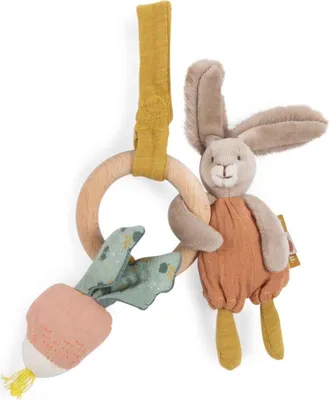 Obrázek produktu pro Dřevěná hračka pro miminko s kroužkem a králíčkem, Moulin Roty