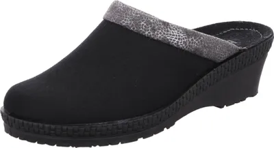 Produktbild von Rohde Damen Pantoffel Hausschuh gepolstert Keilabsatz stadt-50 2459, Größe:39 EU, Farbe:Schwarz