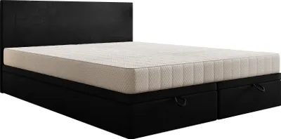 Produktbild von TRADA Siesta Boxspringbett 180x200 mit Bettkasten und Pocket-Matratze Schwarz