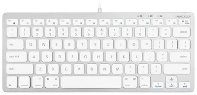 Produktbild von Macally SLIMKEYCA, 75%, Kabelgebunden, USB, Scherenschalter, QWERTY, Silber