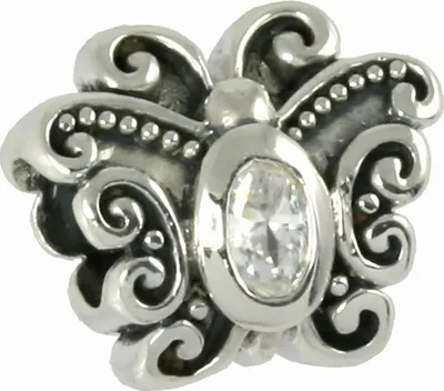 Imagen del producto de CarloBiagi, dije con forma de mariposa, circonita, plata de ley 925, modelo BBSCZS11C