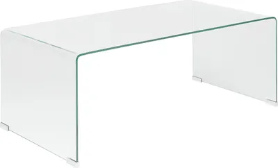 Produktbild von BELIANI Couchtisch Transparent 50 x 100 cm Sicherheitsglas Leicht transportierbar Multifunktional Universell Minimalistisch Skandinavisch Stil